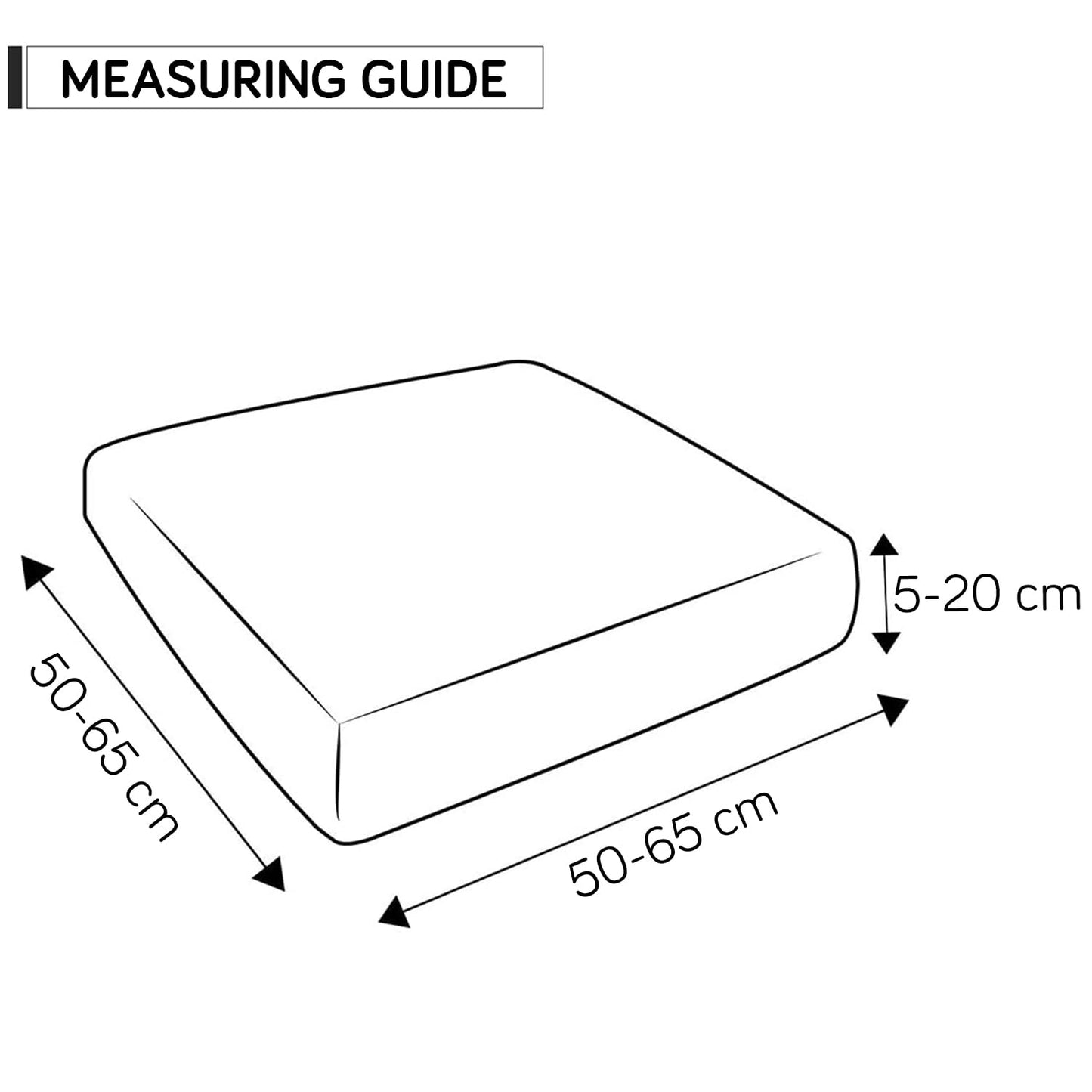 140 GSM Stretchable Printed Elastic Sofa Cushion Seat Cover for 1 /2 /3 Seaters / Pieces for Sofa, Snow White Black Geometry