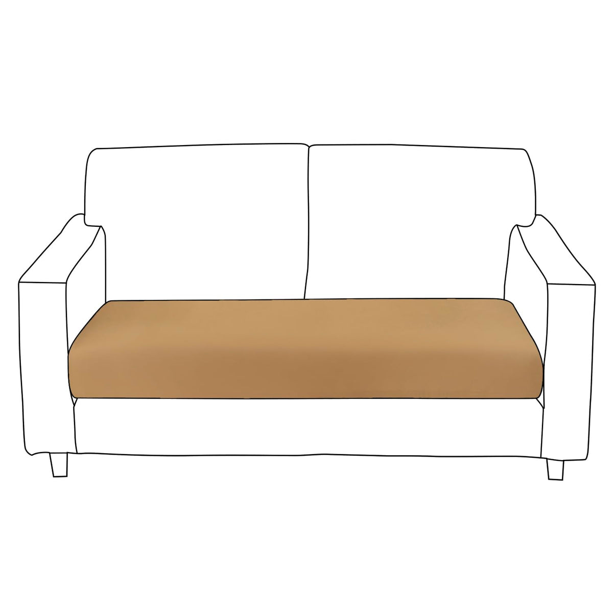 100% Waterproof Stretchable Seat Couch Cushion Cover for 1/2/3 Seater, Camel