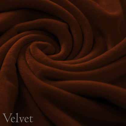 Elastic Stretchable Premium Velvet Dining Chair Cover, Rustic Brown