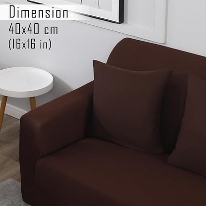 Elastic Stretchable Sofa Cover and Cushion Cover, Chocolate Brown