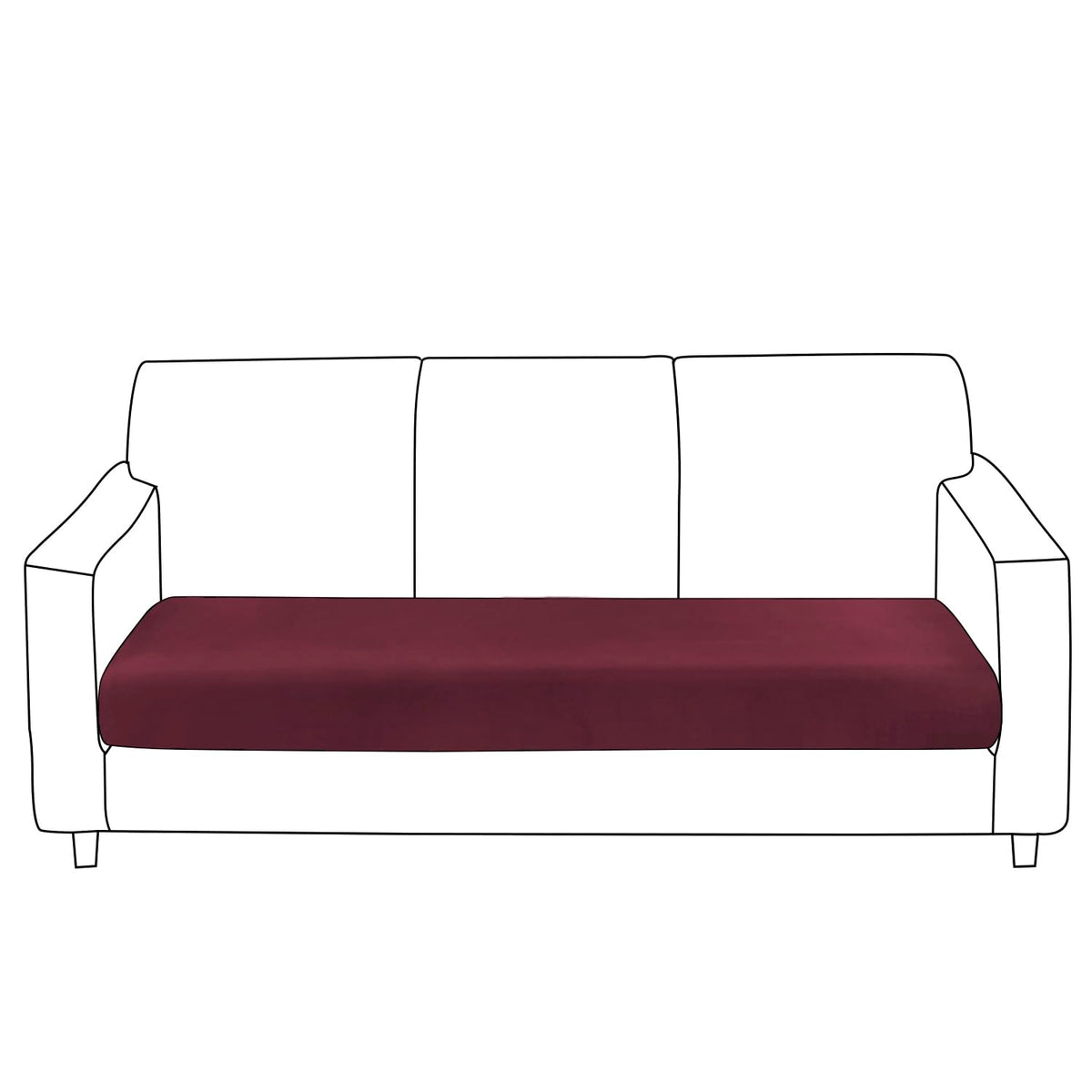 100% Waterproof Stretchable Seat Couch Cushion Cover for 1/2/3 Seater, Maroon