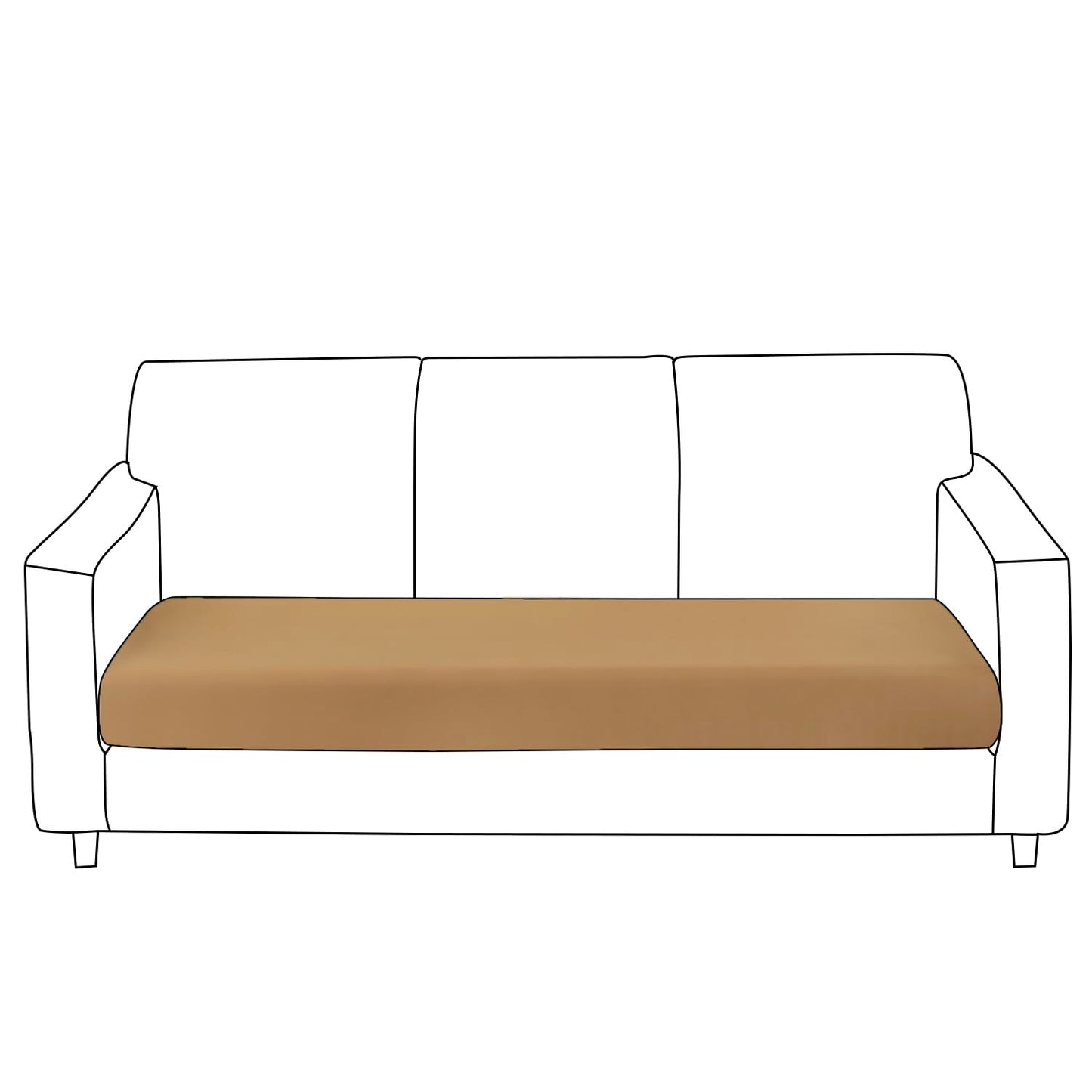 100% Waterproof Stretchable Seat Couch Cushion Cover for 1/2/3 Seater, Camel
