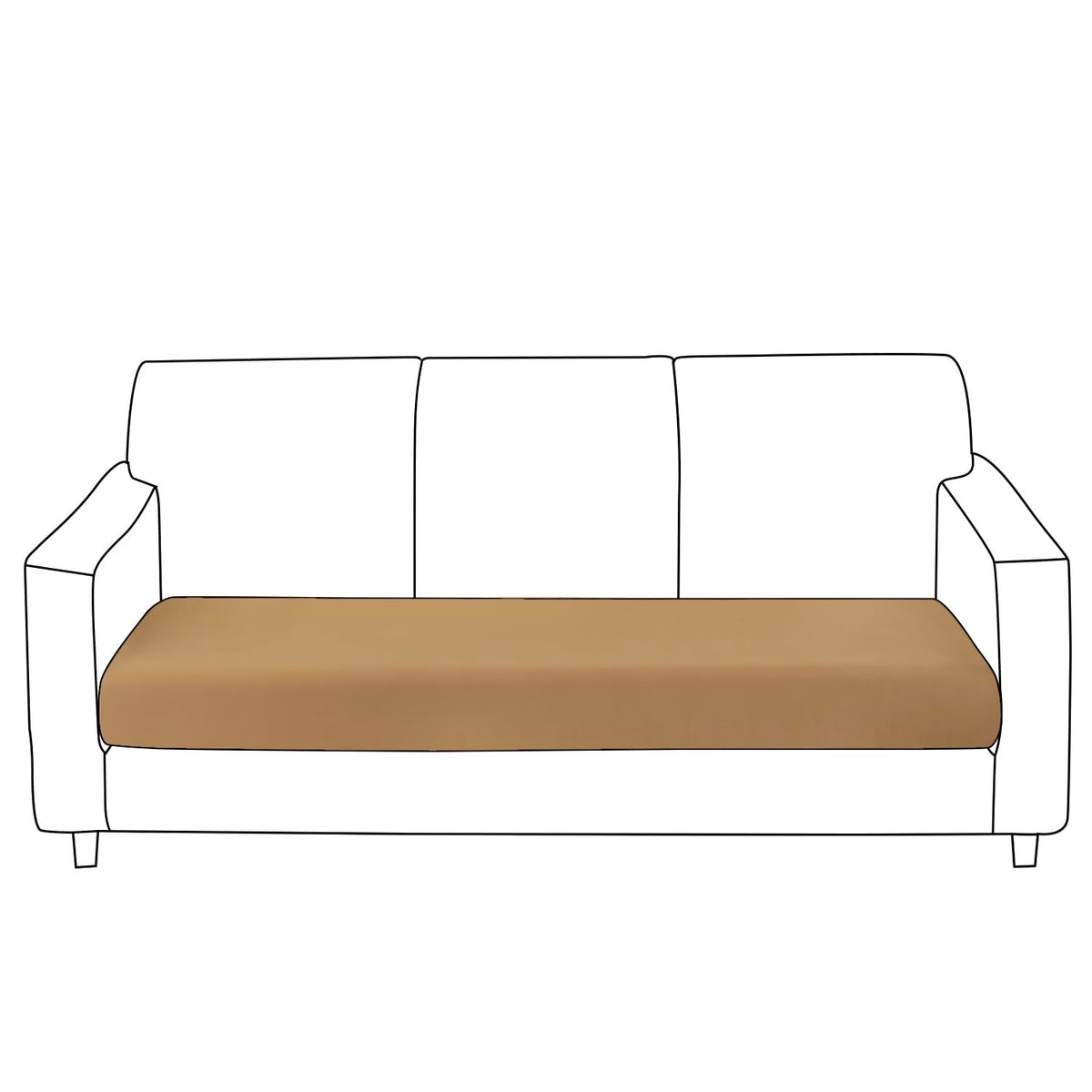 100% Waterproof Stretchable Seat Couch Cushion Cover for 1/2/3 Seater, Camel