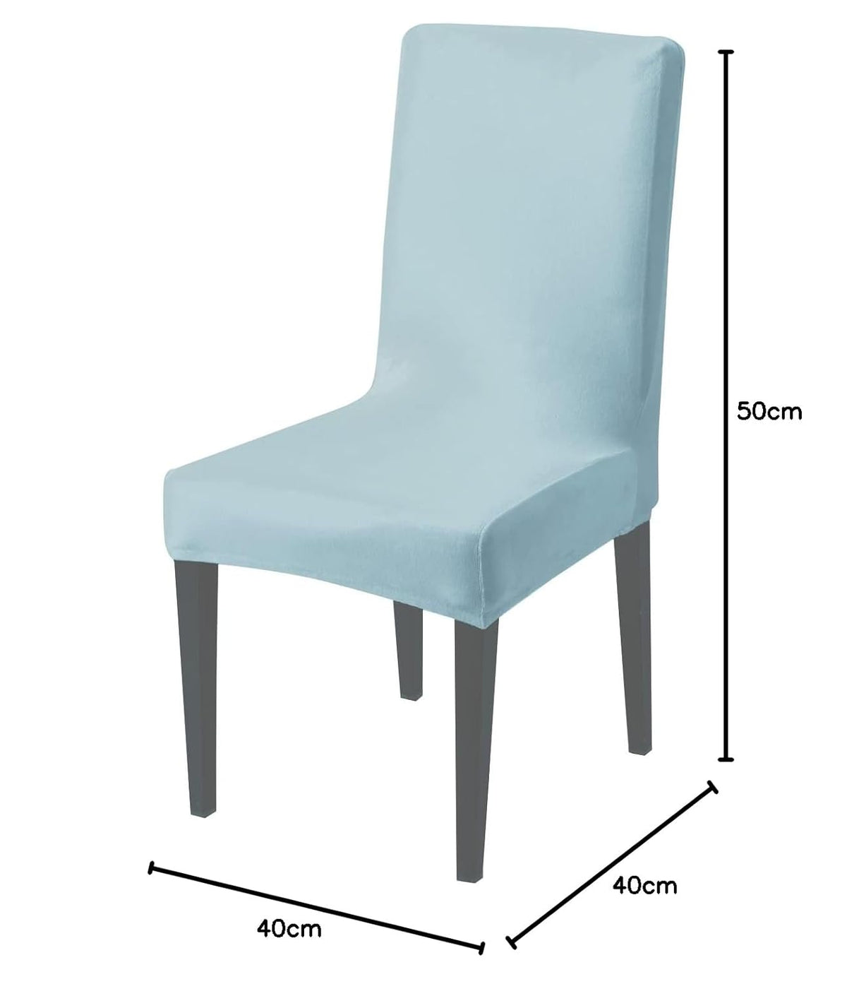 Elastic Stretchable Premium Velvet Dining Chair Cover, Sky Blue