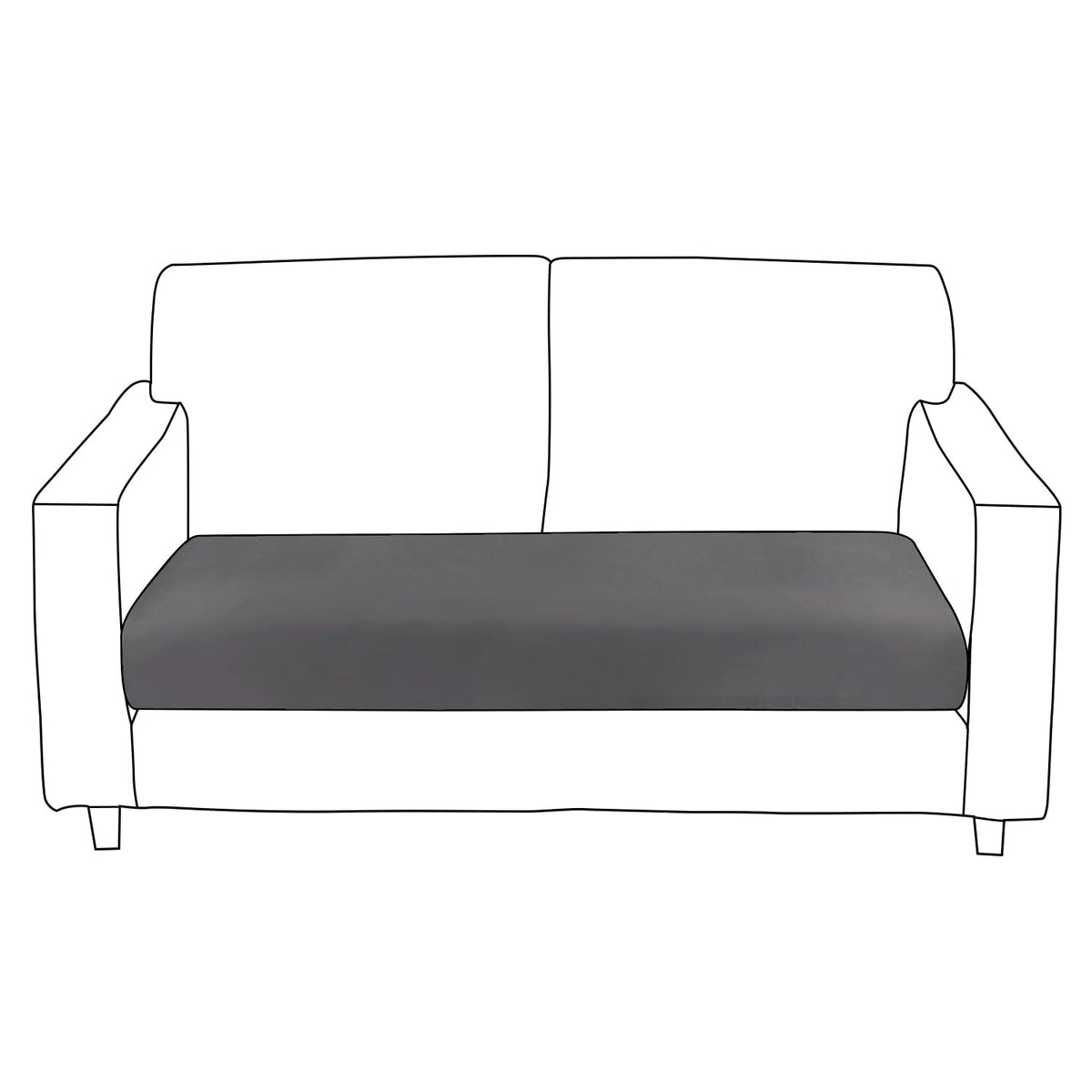 100% Waterproof Stretchable Seat Couch Cushion Cover for 1/2/3 Seater, Dark Grey