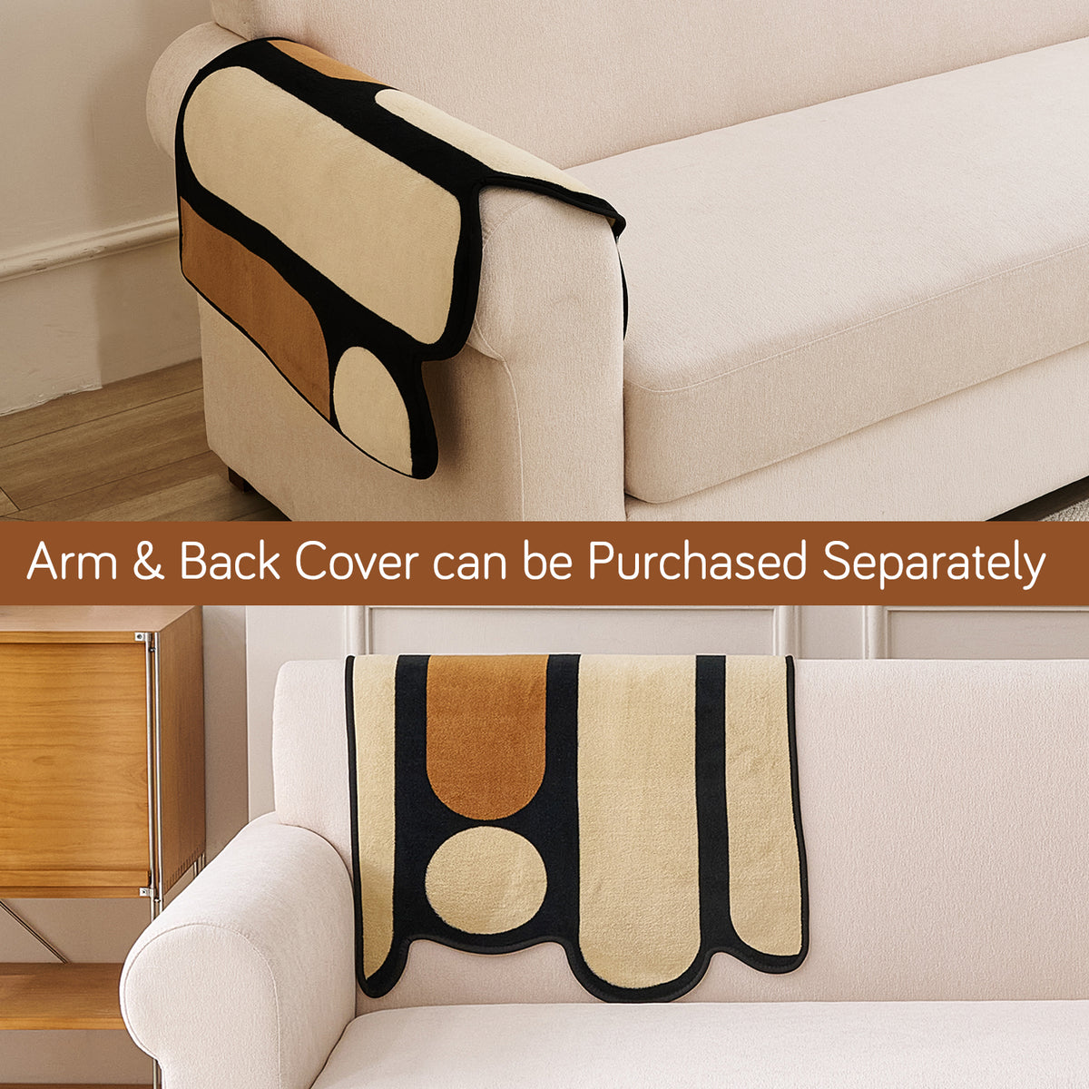 Moderna Curves All Season Sofa Cover Mat, Oyster Beige