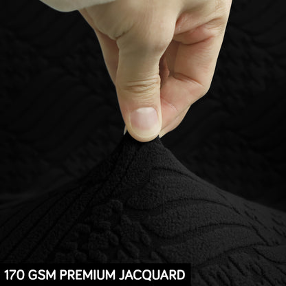 Office Chair Cover for Desk Chair (Mid-Back) – 170 GSM Stretch Jacquard – Washable, Durable & Anti-Slip – Fits Mid-Back Office Chairs, Black