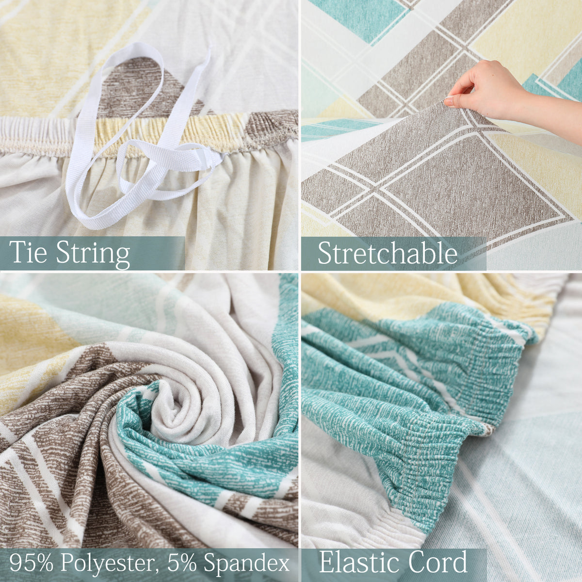 Features of Pastel Diamond Printed elastic sofa cover sets