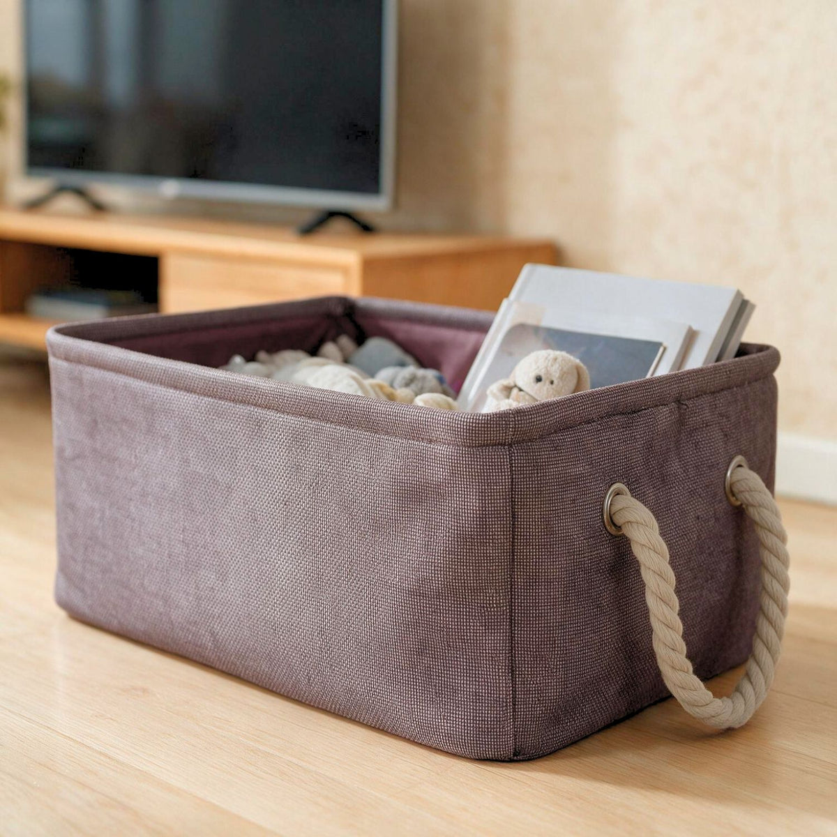 Eco-Friendly Foldable Baskets for Storager, Brown