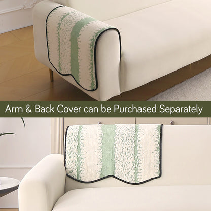 Luxury Wavy Plush Anti-Slip Sofa Cover Mats - Pistachio Green