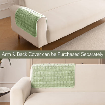 'Plush Haven' Premium Anti Slip Sofa Cover Mat, Pastel Green