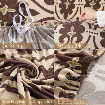 Features of Beige Damask Printed elastic sofa cover sets