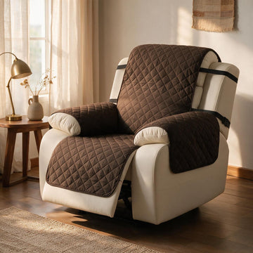 UrbanQuilt Recliner Sofa Slipcover Mat with Dual Belt for 1/2/3 Seater -  Chocolate Brown