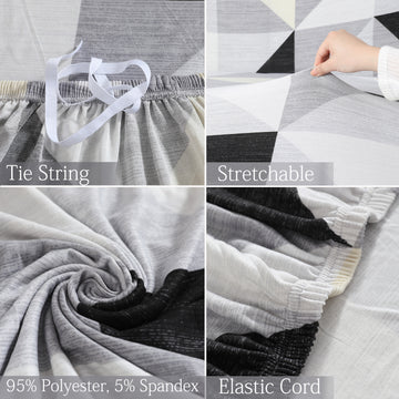 Features of Black Grey Geometric elastic sofa cover sets