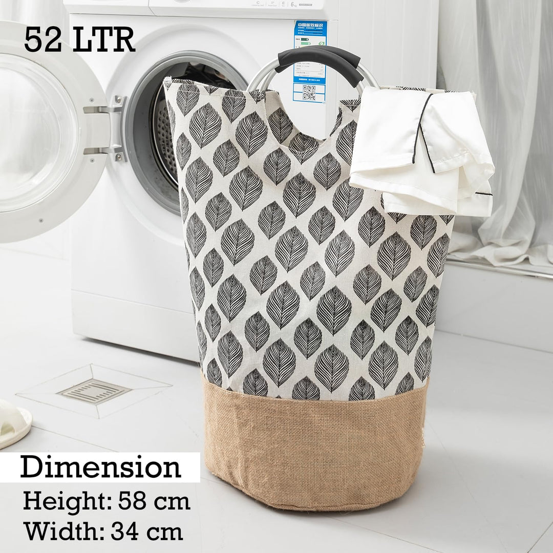 Printed Laundry Basket Clothes Hamper with Handles