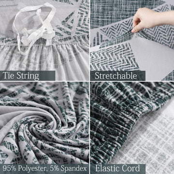 Features of Grey Geometric Abstract Print elastic sofa cover sets
