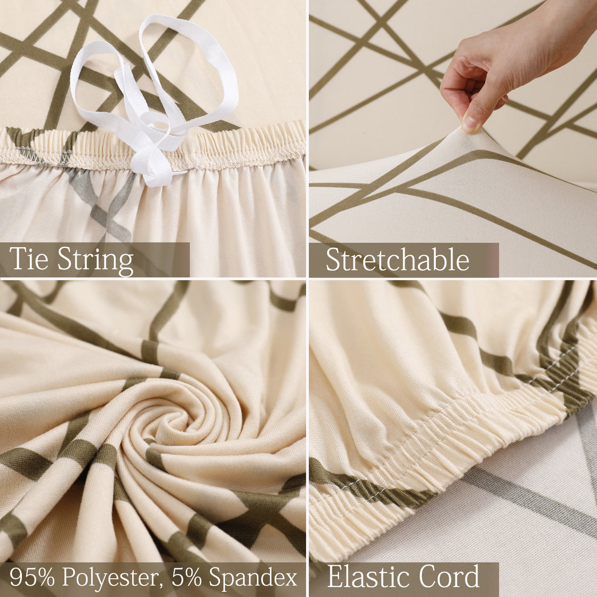 Beige Abstarct Lines Colour elastic sofa cover sets