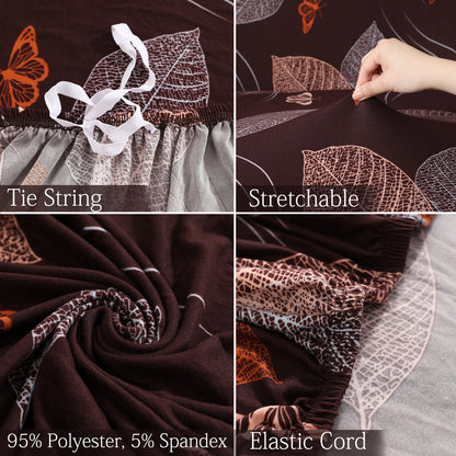 Features of Dark Brown Leaf elastic sofa cover sets