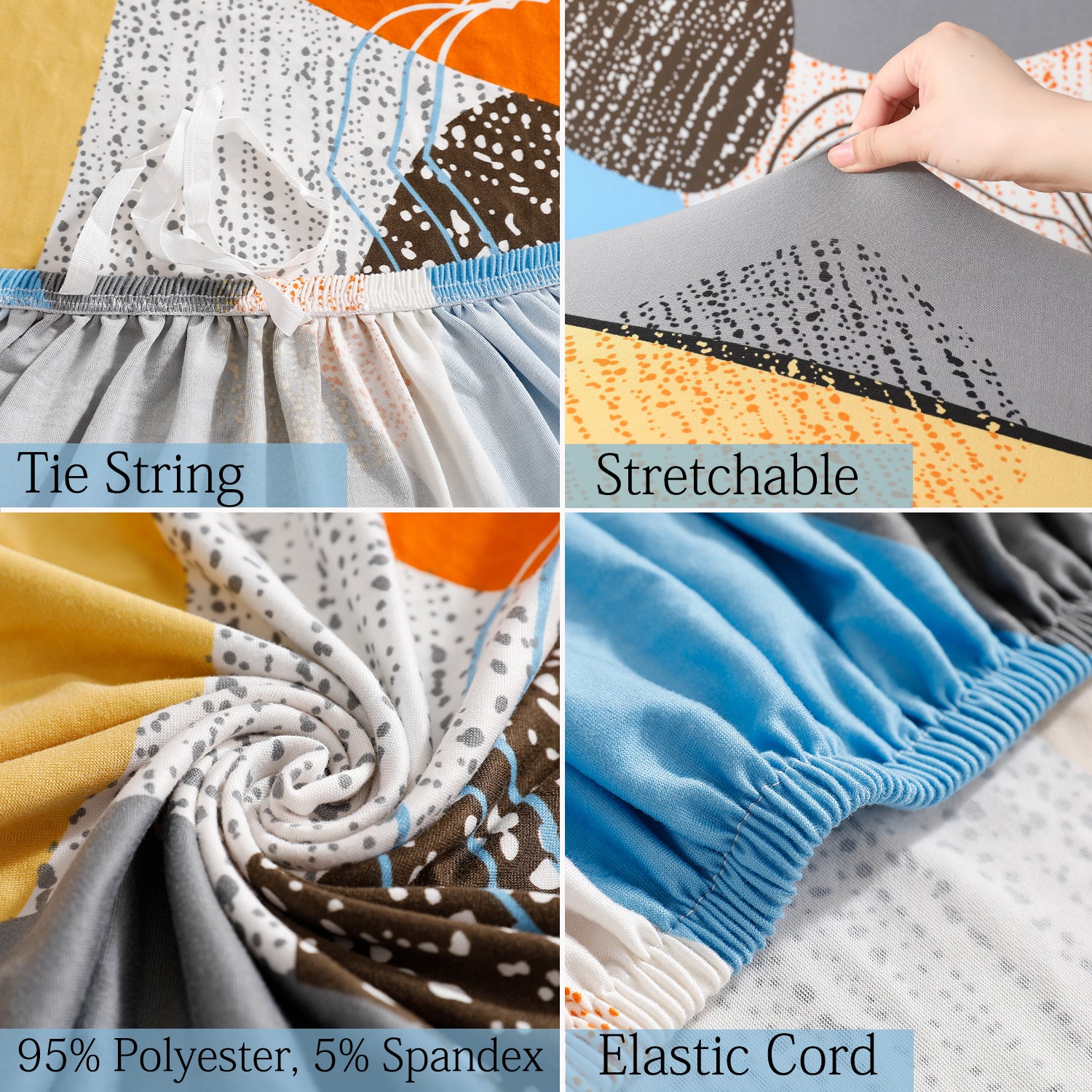 Features of Multicolor Pebbles Print elastic sofa cover sets