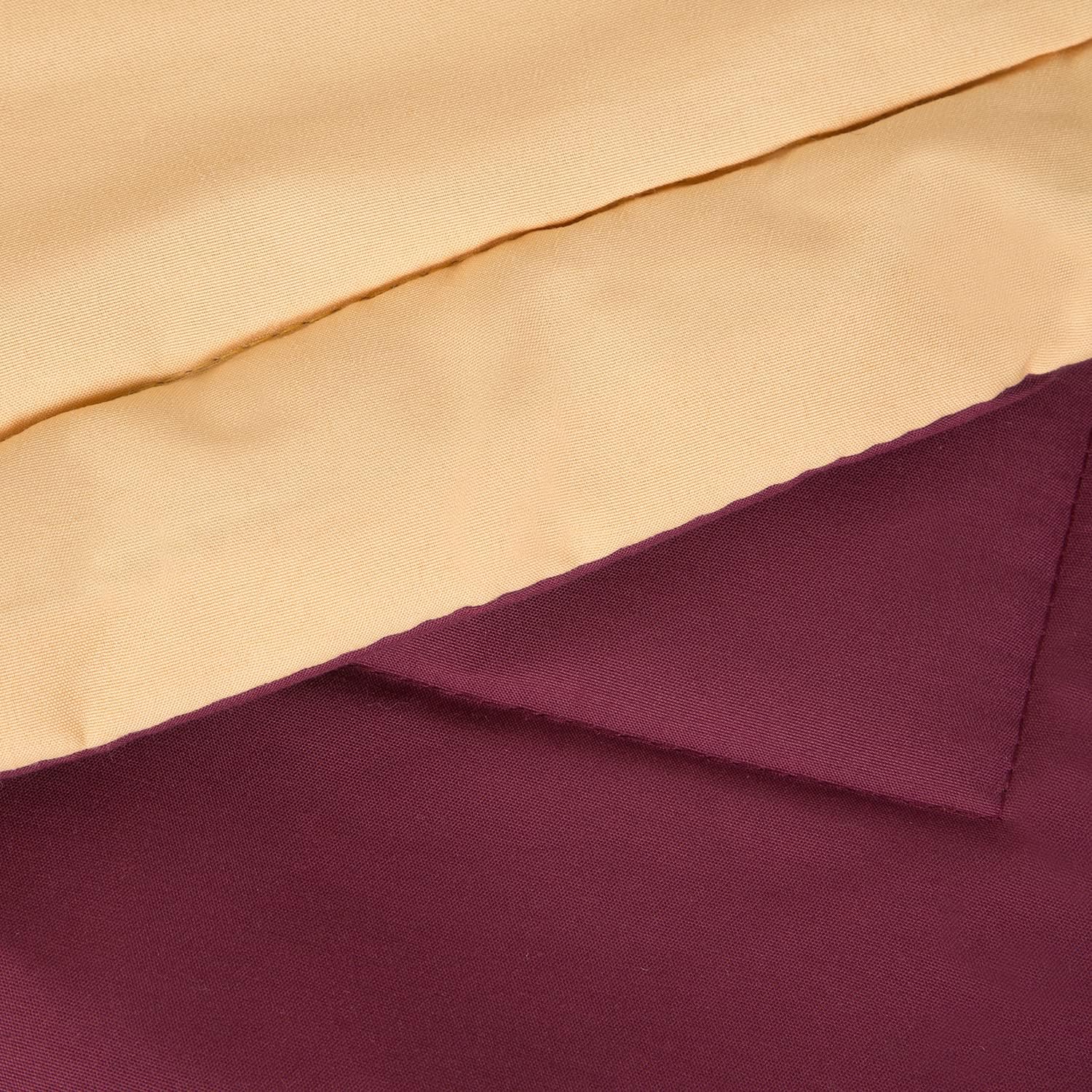 Natural Beige & Plum AC Comforter Set for Double Bed | HOKIPO