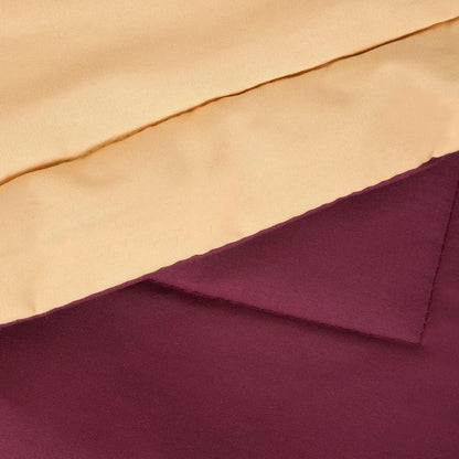 Natural Beige & Plum AC Comforter Set for Double Bed | HOKIPO