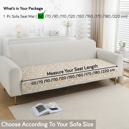 HOKIPO Water Repellent + Waterproof Quilted Sofa Mats, Beige Abstract Geometry
