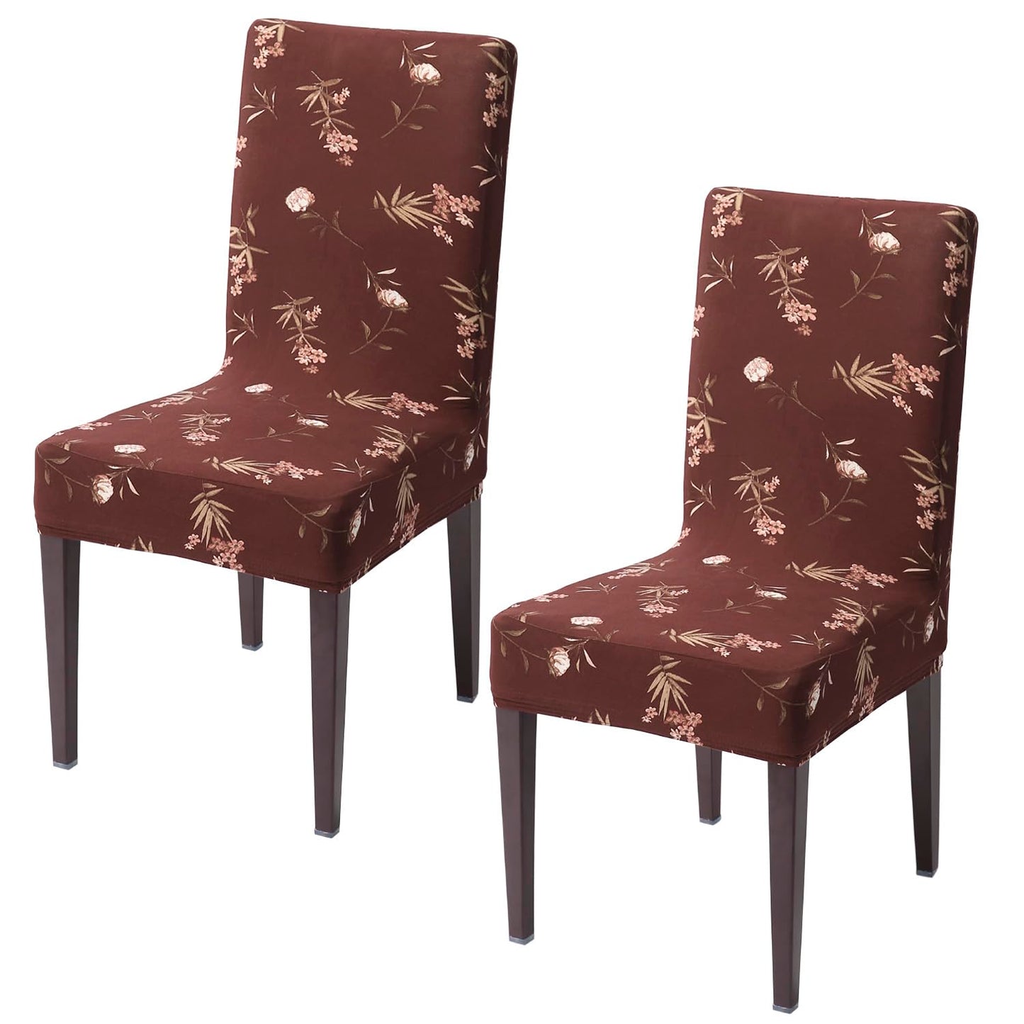 Brown Colour elastic chair covers set of 2 | Hokipo