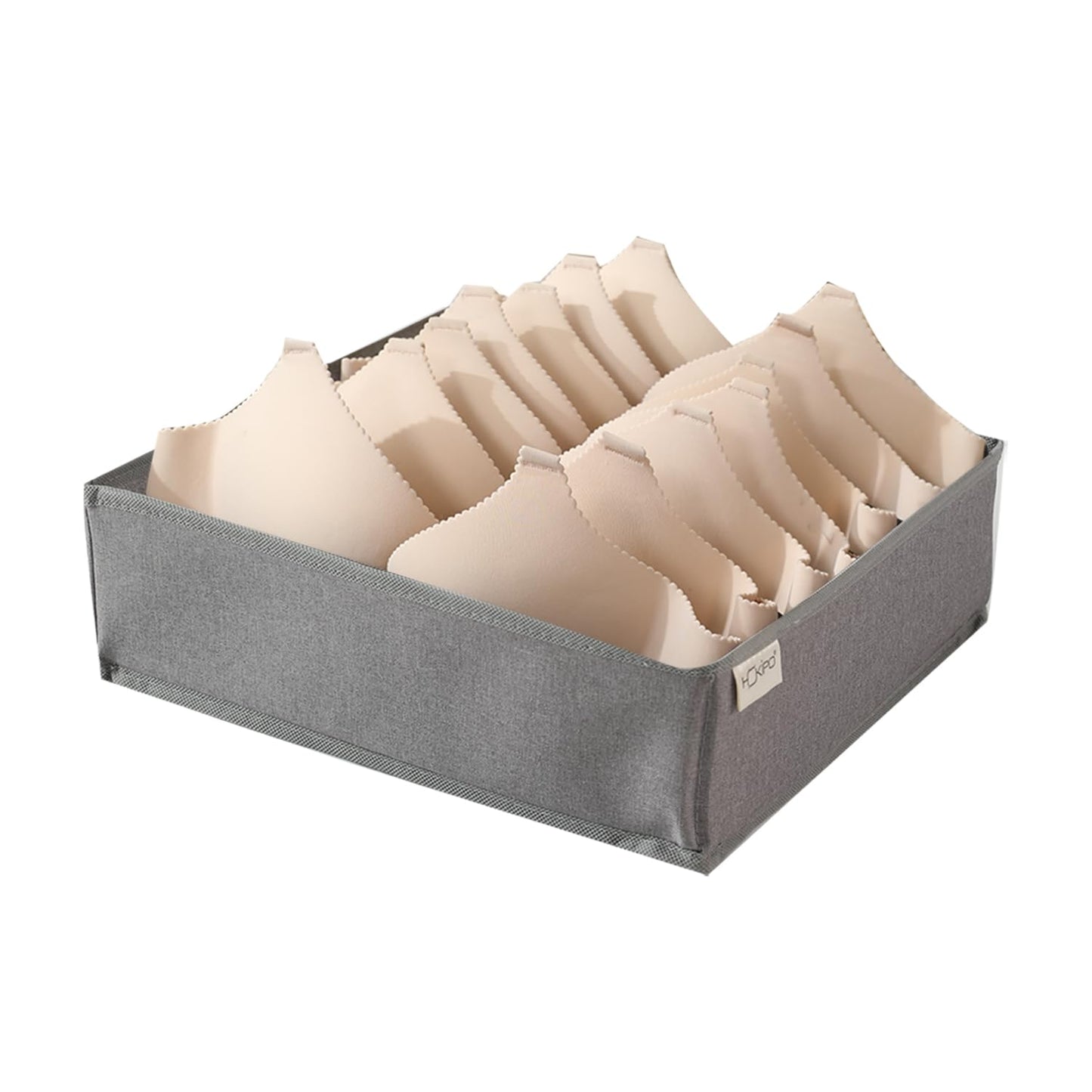 Undergarment Organizer Storage Box for Drawers Panty Socks Tie Lingerie Organizer for Wardrobe, 7/16/24 Grid, Grey
