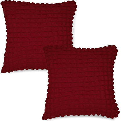 Buy Premium Plain Cherry Red Colour Zippered Square Cushion Covers Online