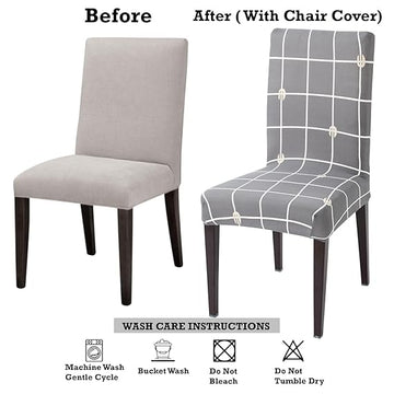 Dining chair covers – before and after with stretchable chair cover