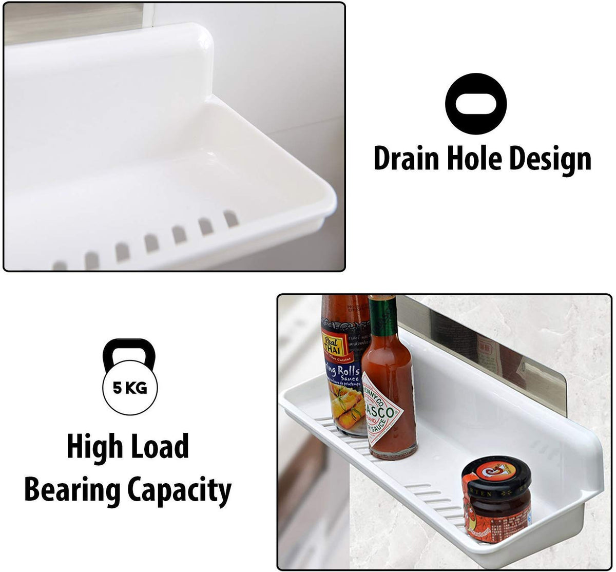 Magic Sticker Series No Drill Kitchen Bathroom Shelf