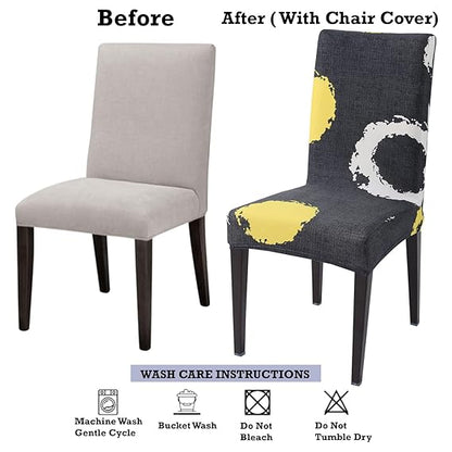 Elastic Stretchable Dining Chair Cover, Charcoal Ring