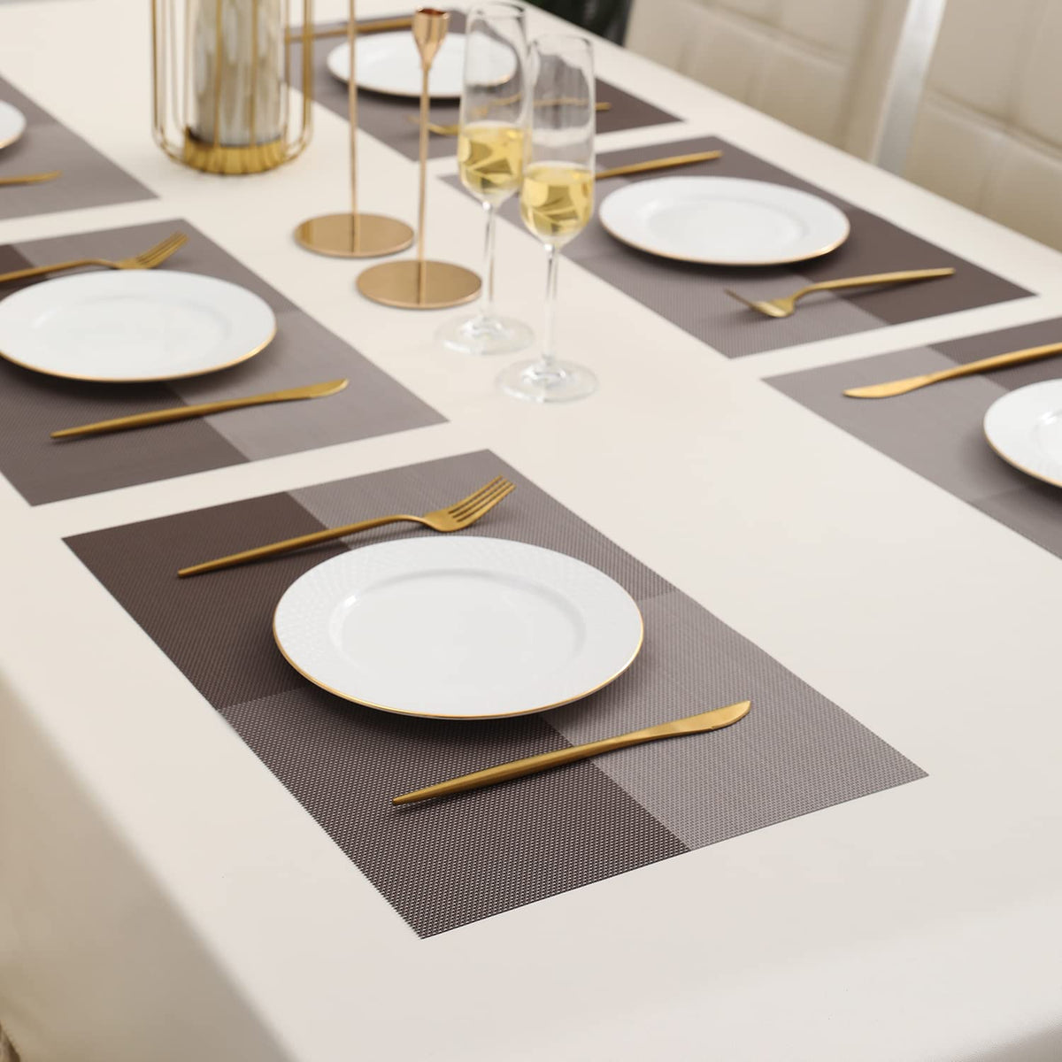 PVC Dining Table Mats, Brown