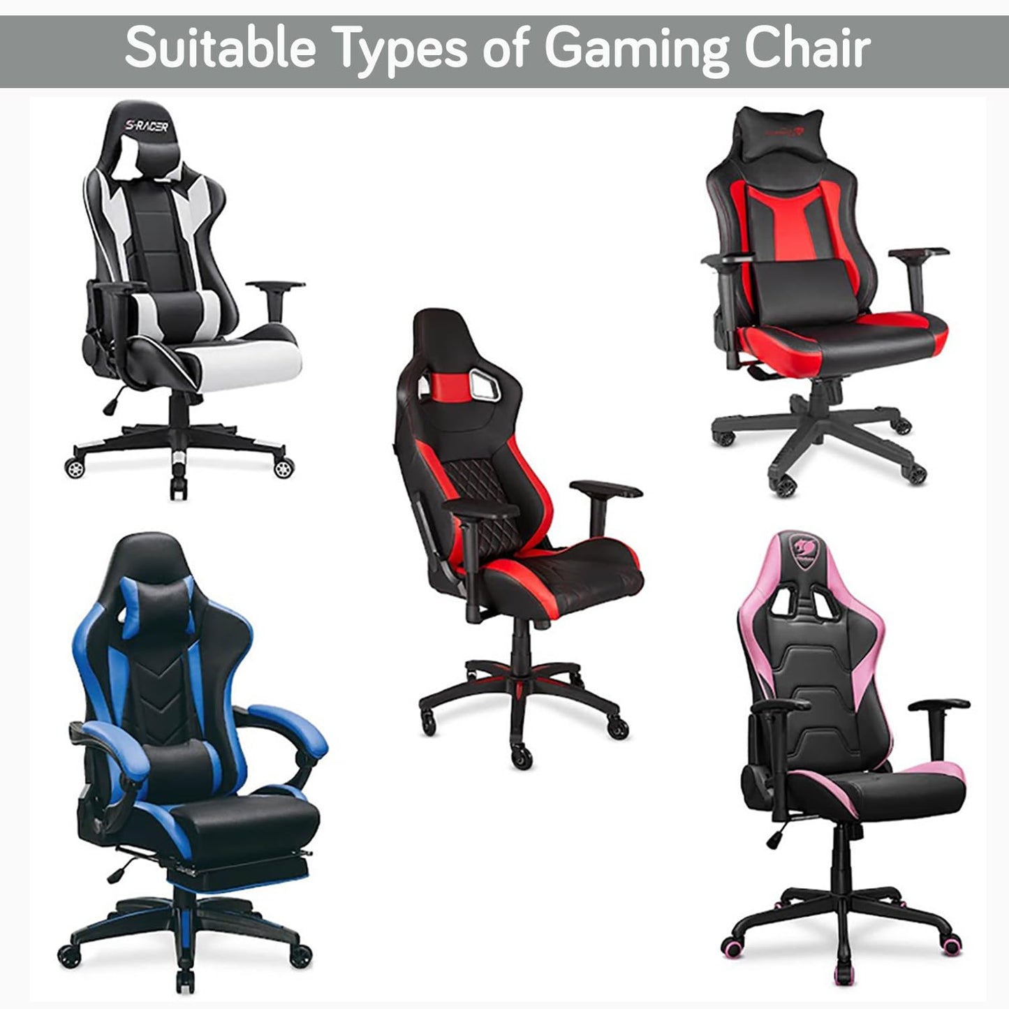 HOKIPO Gaming Chair Seat Cover Elastic Computer Rotating Chair, Intense Grey Abstract Floral