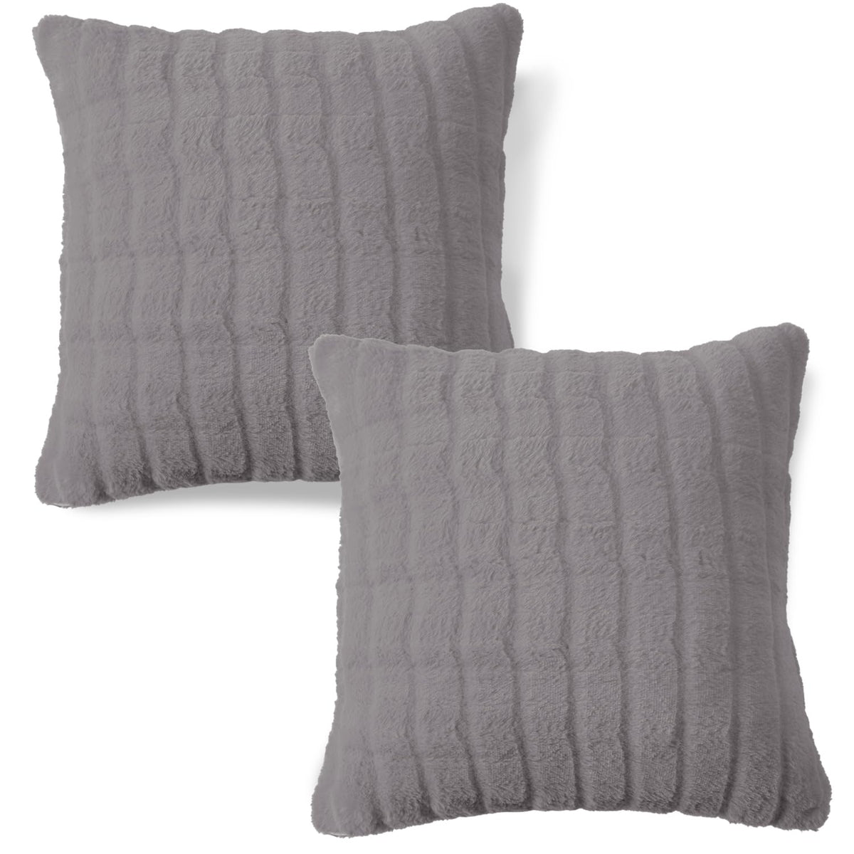 Buy Cute Light Grey colour Zippered Plush Pillow Covers