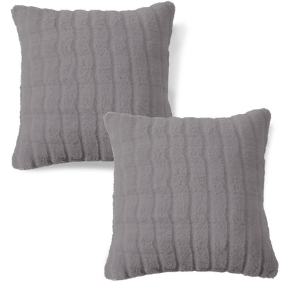 Buy Cute Light Grey colour Zippered Plush Pillow Covers