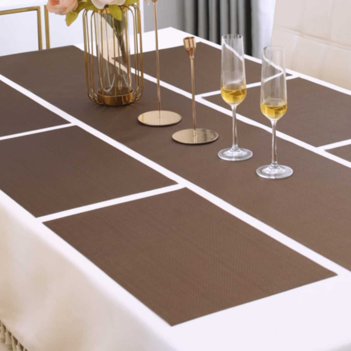 PVC Dining Table Mats, Brown