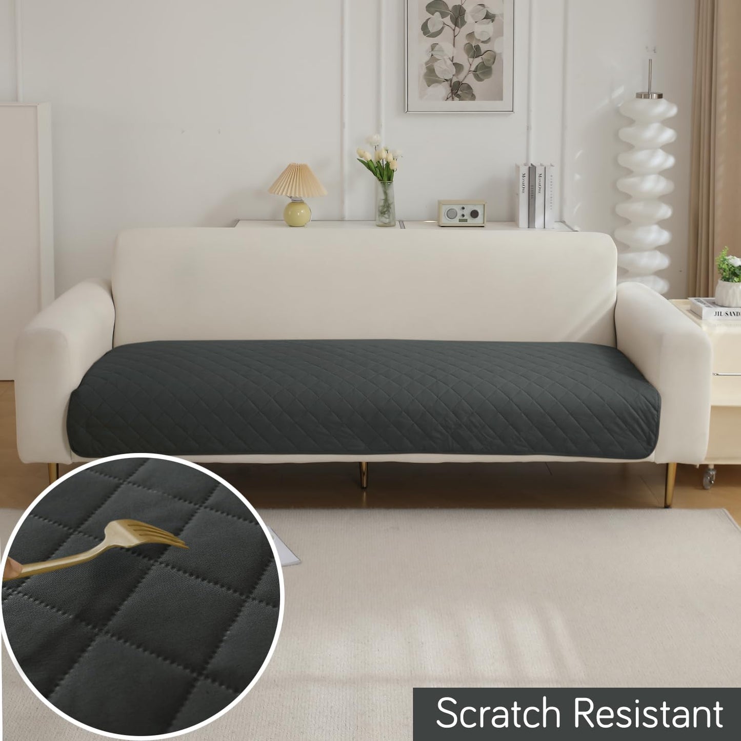 Waterproof Anti-Slip Quick Dry Sofa Seat Mat for 1/2/3 Seater, Grey