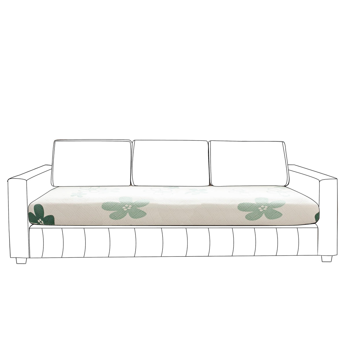 Stretchable Thick Fleece Textured Seat Couch Cushion Cover for 1/2/3 Seater, Celadon Green