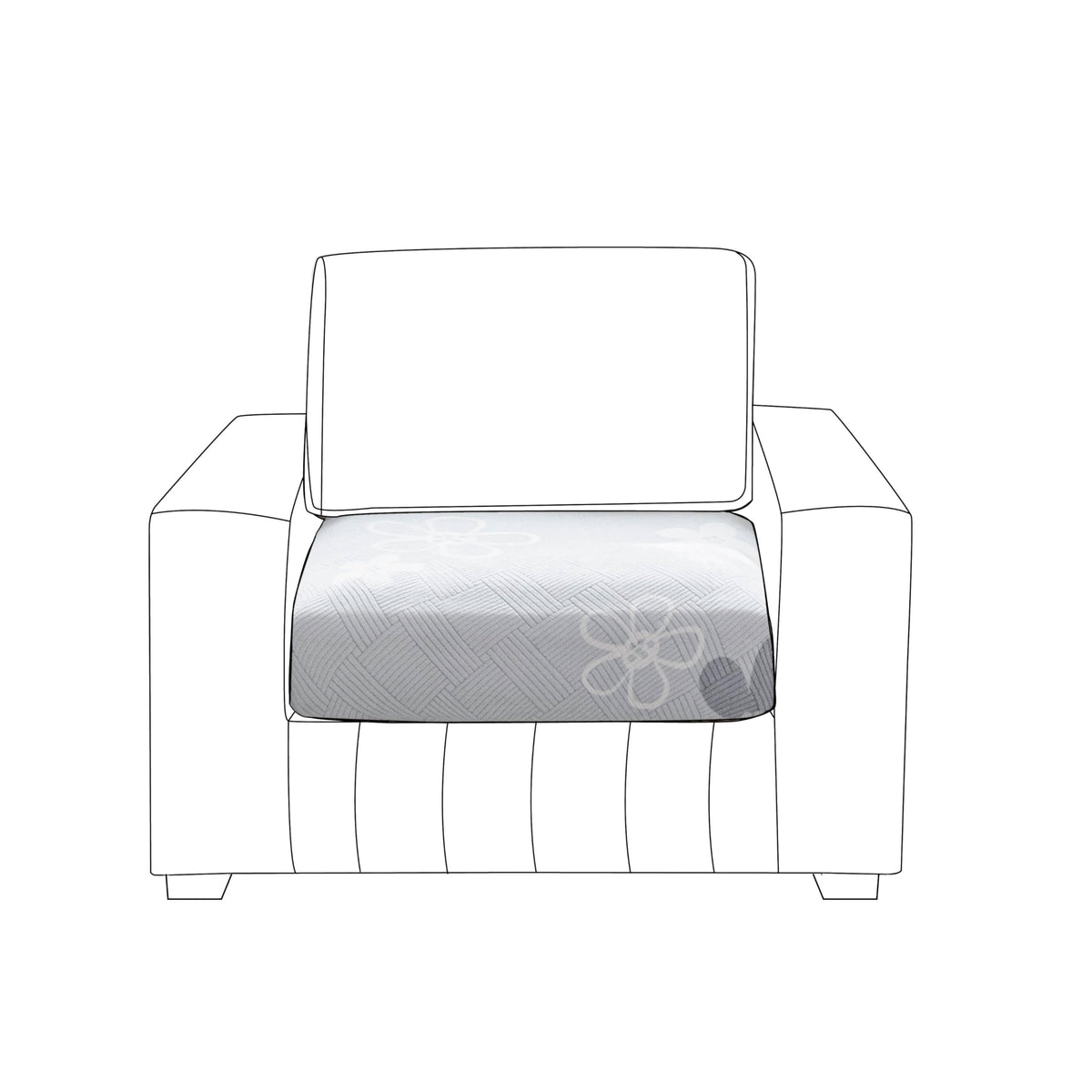 Stretchable Thick Fleece Textured Seat Couch Cushion Cover for 1/2/3 Seater, Blue