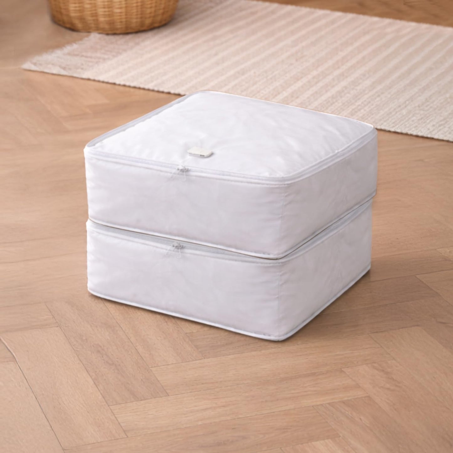 Foldable Clothes Organiser for Wardrobe and Closet Storage Bag - White