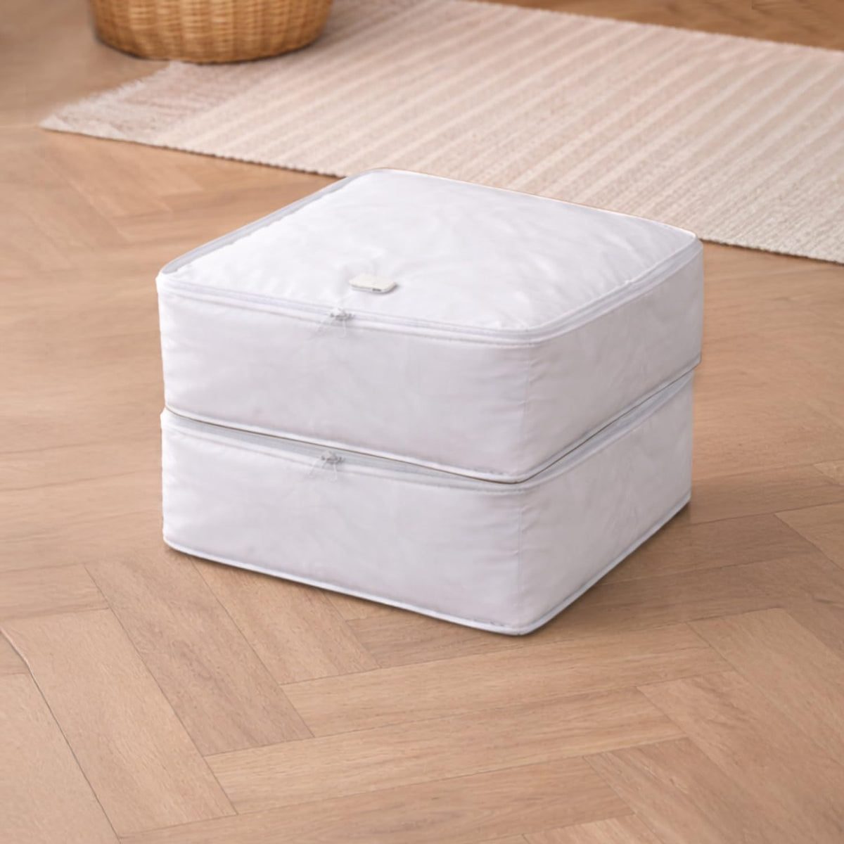 Foldable Clothes Organiser for Wardrobe and Closet Storage Bag - White
