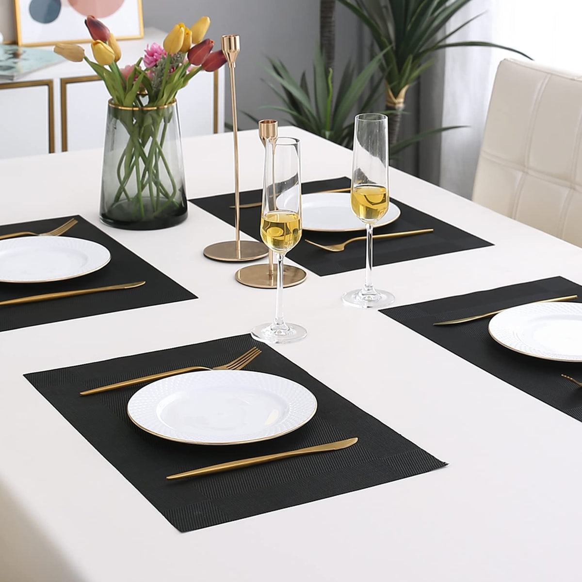 PVC Dining Table Mats, Black