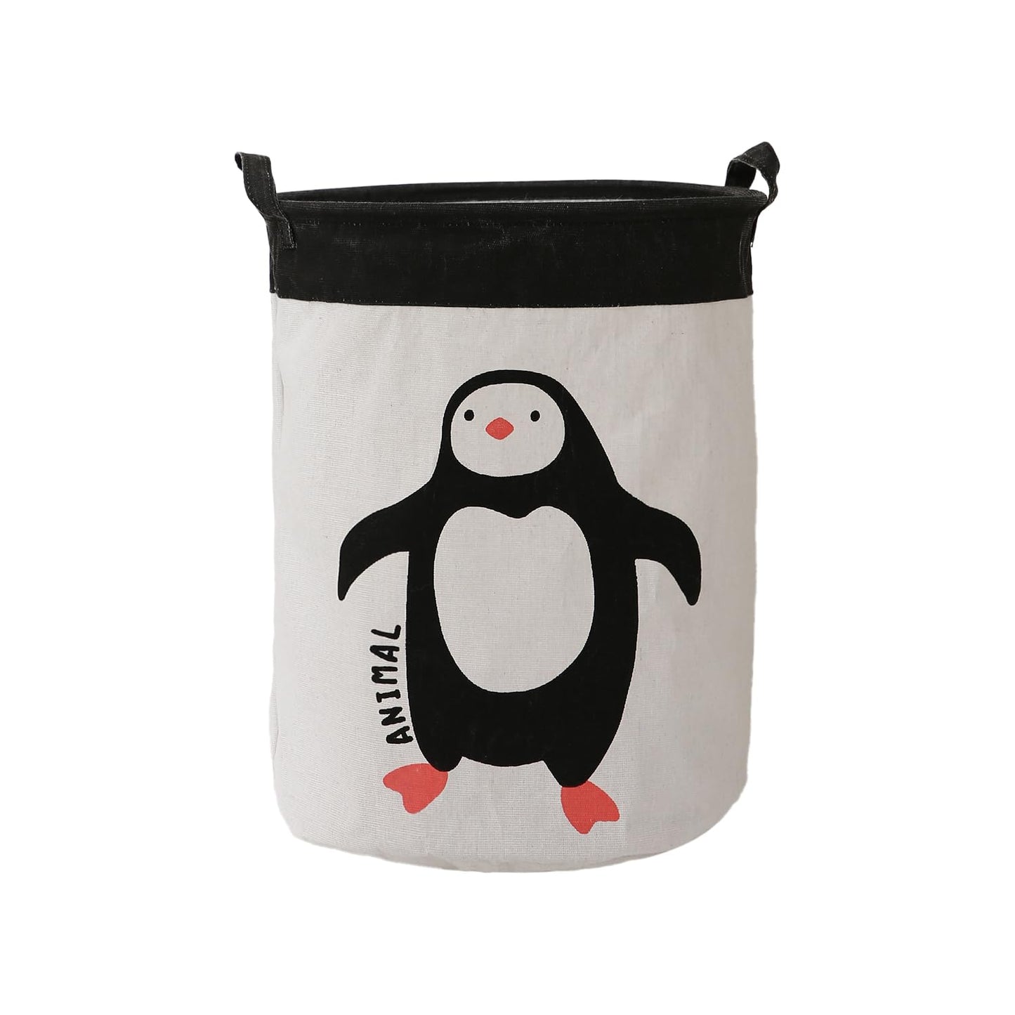 Kids Laundry Basket for Clothes, Toy Storage Bag, Penguin