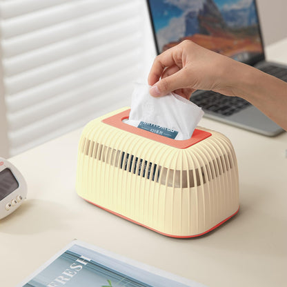 Modern Plastic Tissue Paper Holder with Elegant Design – Cream