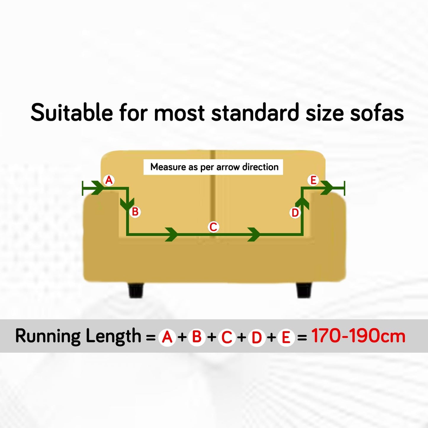 200gsm Knitting Jacquard Sofa Cover 1/2/3/4 Seater Fully Covered, Blush Beige