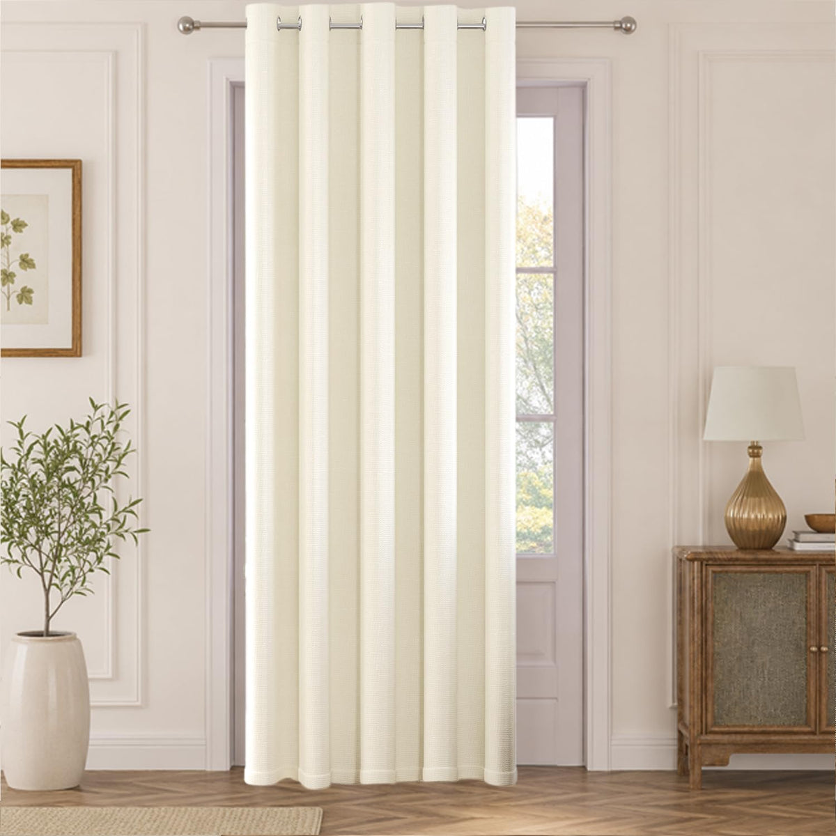 HOKIPO Atmosphere Dimout Curtains, 7 Feet Long - Ivory Cream - image 2