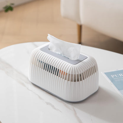 Modern Plastic Tissue Paper Holder with Elegant Design – White