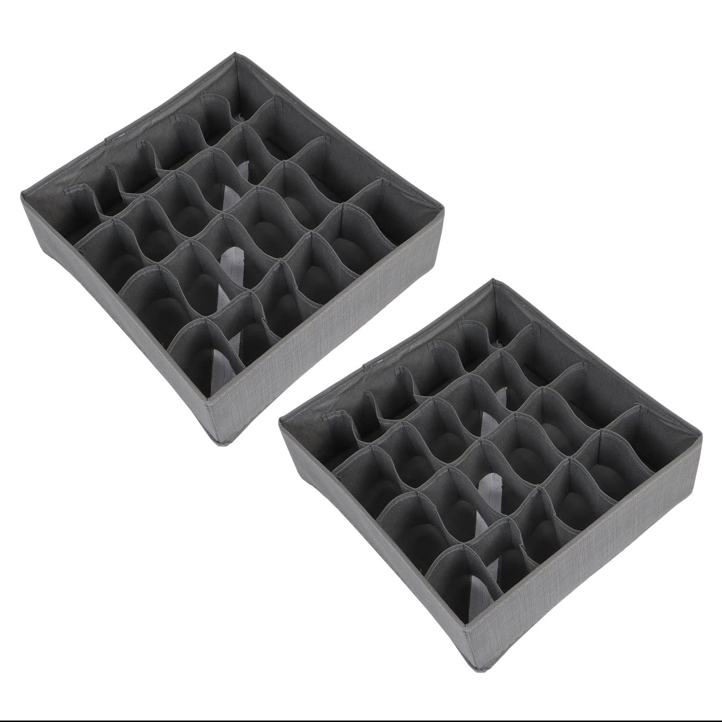 Non-Woven Fabric Undergarment Organizer Storage Box For Drawers Bra Panty Socks Tie Lingerie Organizer For Wardrobe, Grey