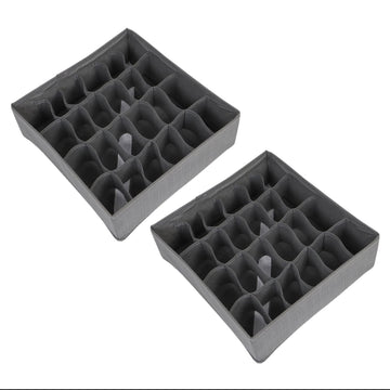 Non-Woven Fabric Undergarment Organizer Storage Box For Drawers Bra Panty Socks Tie Lingerie Organizer For Wardrobe, Grey